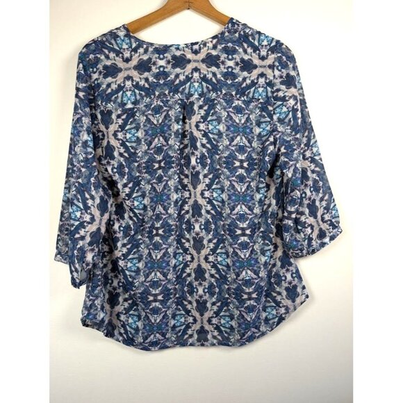 Coldwater Creek Top Women's Pintuck 3/4 Sleeve Boho Fairy Cottagecore Moroccan - Picture 2 of 6